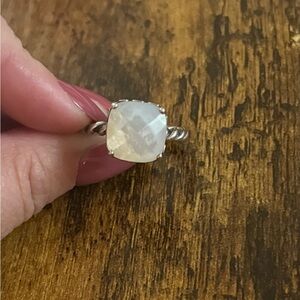 Pandora Silver Ring with White Gemstone